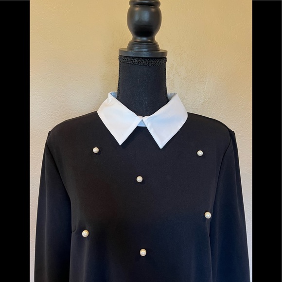 Black with pearls shin shift dress new without tags - Picture 11 of 16